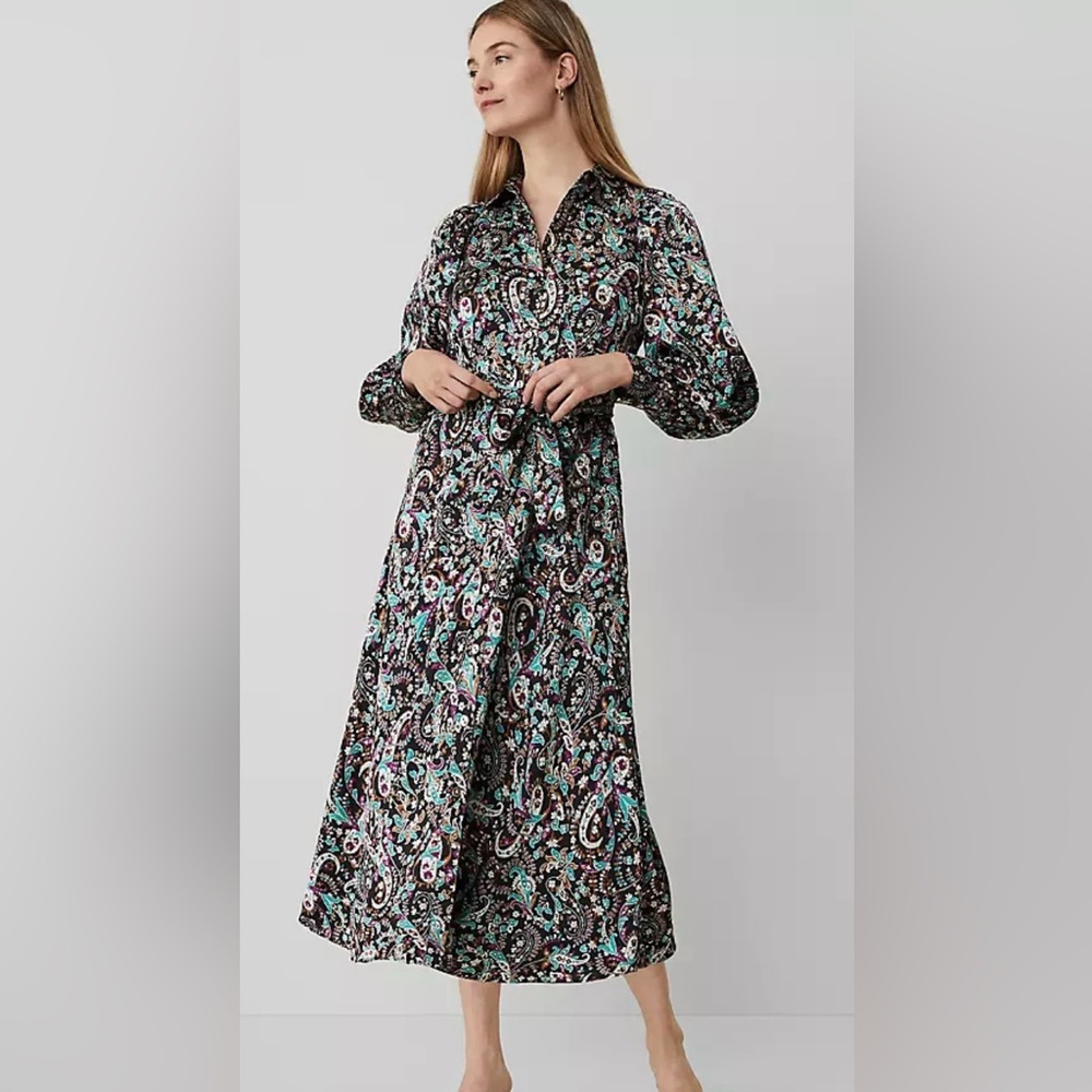NWT - Floral Belted Shirtdress